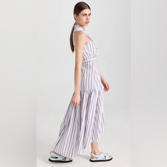 New! Veronica beard Radley Striped Halter Poplin Midi Dress 💜 size 8 NWT! - Picture 8 of 16